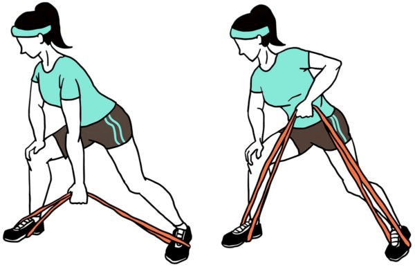 Entraînement pour le dos à la maison avec élastique : le rowing à un bras