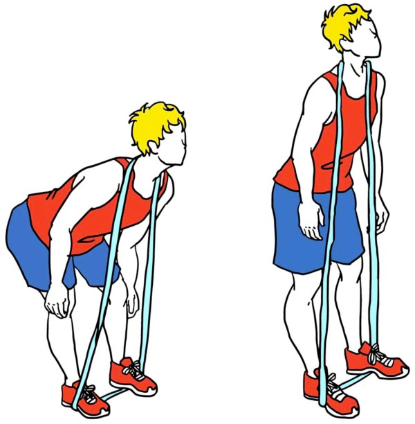 Exercices pour le dos avec une bande de résistance : Good Morning