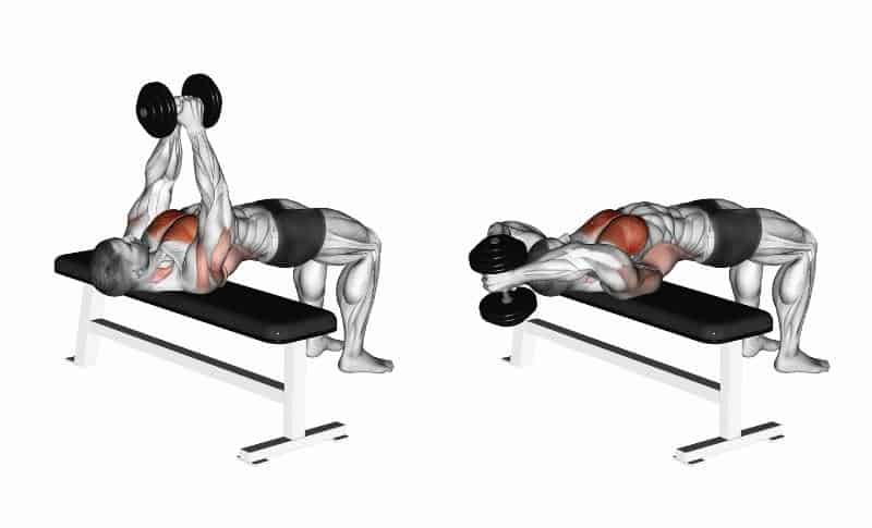 Meilleurs exercices pour la partie inférieure de la poitrine - Tractions avec haltères