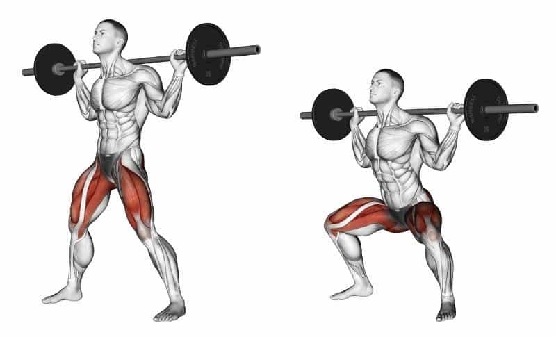 Meilleurs exercices pour le bas du corps - Squats dorsaux avec haltères