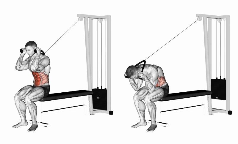 Meilleurs exercices pour les abdominaux supérieurs - Exercices avec câble