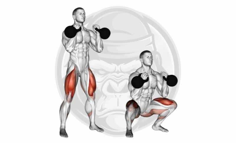 Meilleurs exercices avec Kettlebell - Squats avec Kettlebell