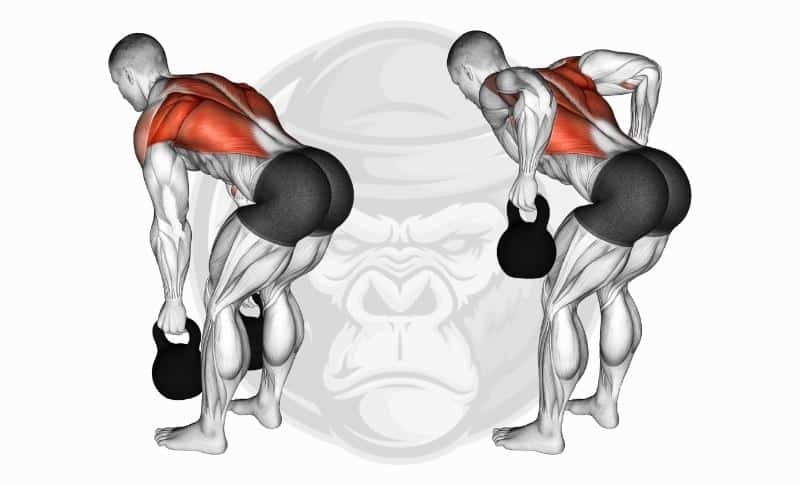 Meilleurs exercices avec Kettlebell - Rows avec Kettlebell