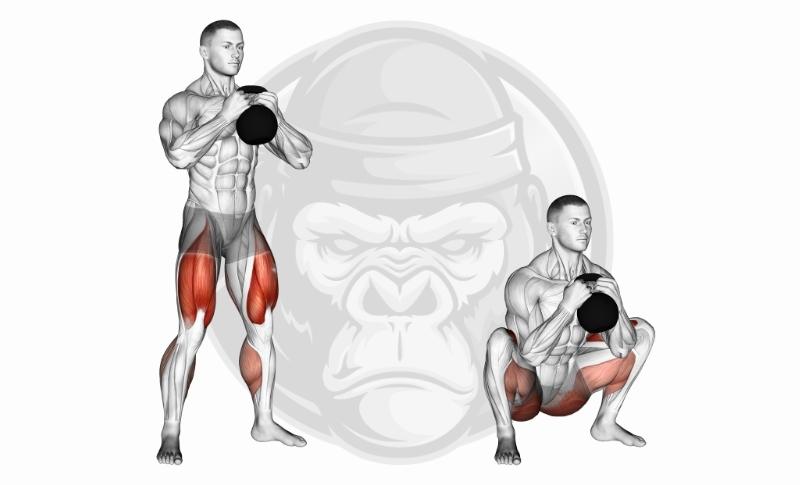 Meilleurs exercices avec Kettlebell - Kettlebell Goblet Squats