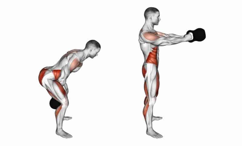 Meilleurs exercices pour les ischio-jambiers - Kettlebell Swings