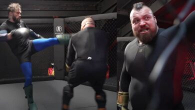 VIDÉO : Eddie Hall est mis KO lors d'une séance d'entraînement à un mois de son match de MMA contre Mitchell Hooper – Fitness Volt