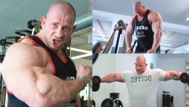 Bodybuilder Michal Krizo cadrages en entraînement de l'épaule et du triceps 13 semaines à partir de 2025 Pittsburgh Pro - Fitness Volt