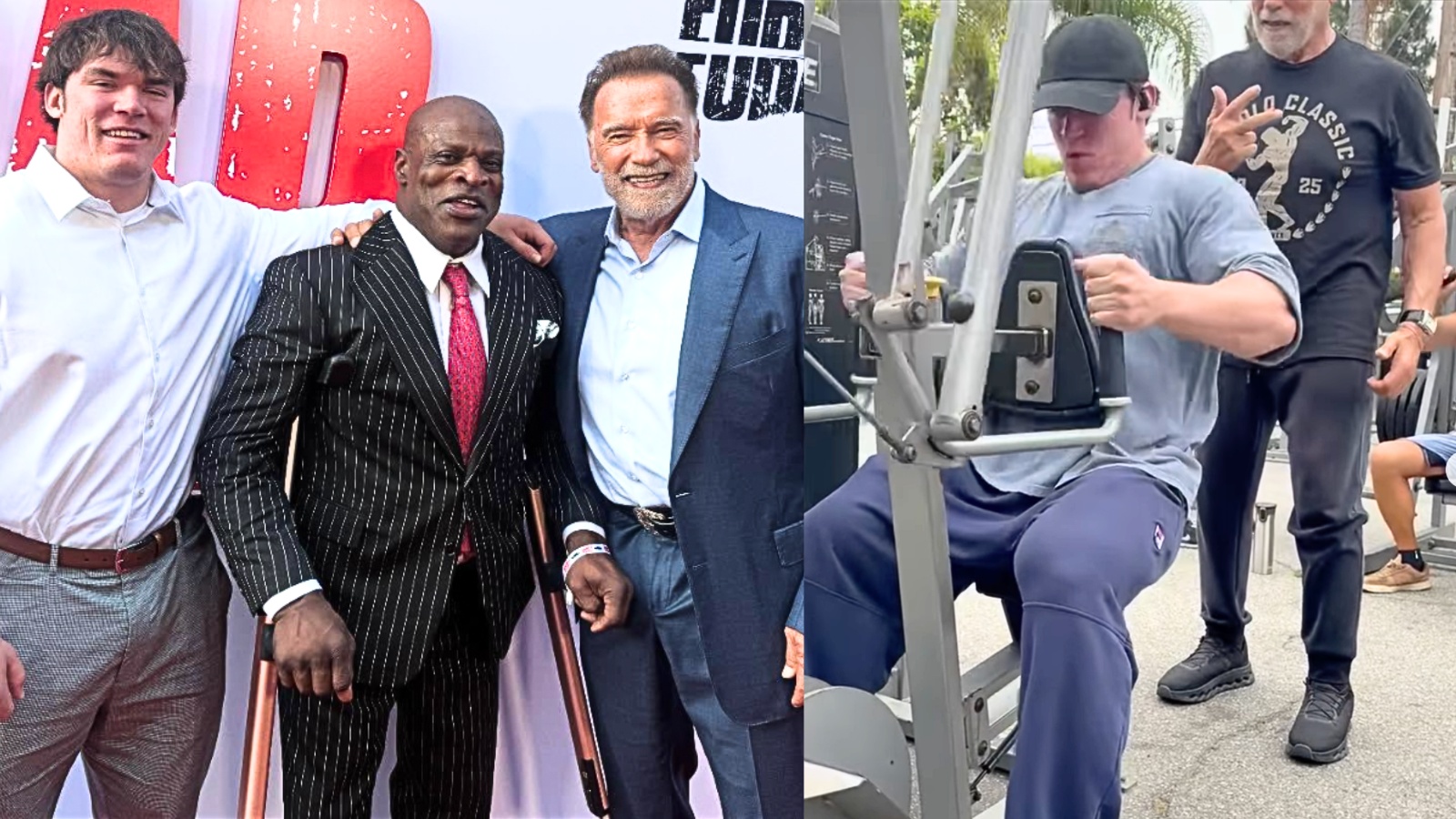 Arnold Schwarzenegger assiste à Fubar Premiere avec Ronnie Coleman et Sam Soulek avant d'écraser l'entraînement avec Sam - Fitness Volt