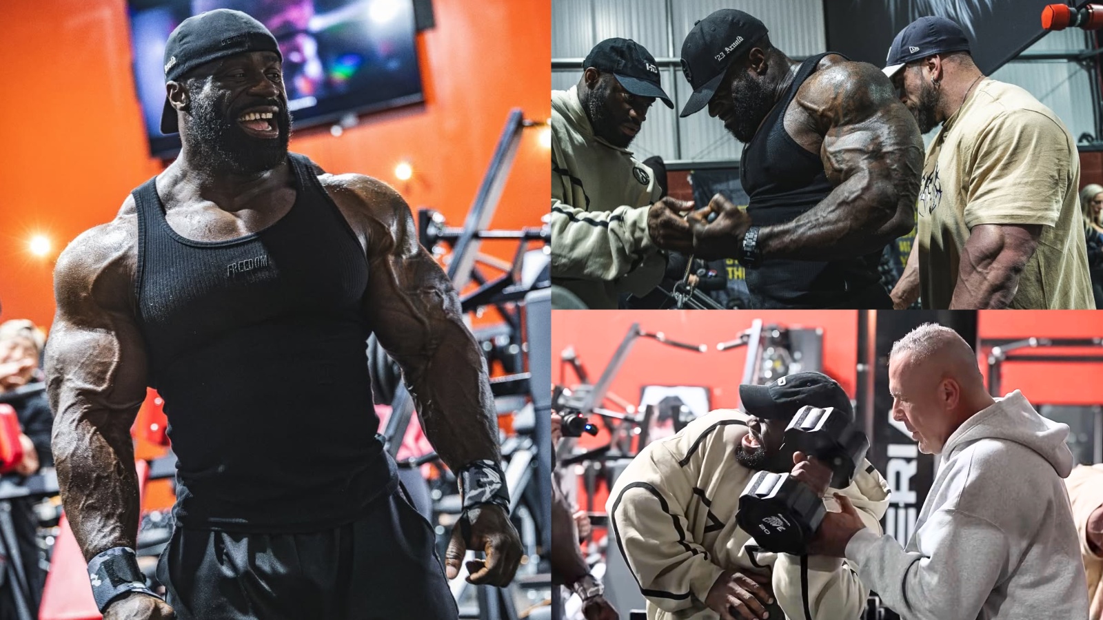Samson Dauda attaque l'entraînement du bras superset avec Quinton Eriya & Andrea Presti 7 semaines à partir de 2025 M. Olympia - Fitness Volt